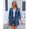 Zeagoo Women’s Casual Lightweight Cardigan 3/4 Sleeve Open Front Loose Thin Cardigans with Pockets(Mz845)
