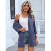 Zeagoo Women’s Casual Lightweight Cardigan 3/4 Sleeve Open Front Loose Thin Cardigans with Pockets(Navy Blue)