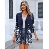 Zeagoo Women’s Casual Lightweight Cardigan 3/4 Sleeve Open Front Loose Thin Cardigans with Pockets(Sf103)