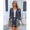 Zeagoo Women’s Casual Lightweight Cardigan 3/4 Sleeve Open Front Loose Thin Cardigans with Pockets(Wf71)