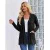 Zeagoo Women’s Lightweight Cardigan Open Front Long Sleeve Casual Loose Thin Cardigans with Pockets 2026(A-black)