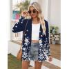 Zeagoo Women’s Lightweight Cardigan Open Front Long Sleeve Casual Loose Thin Cardigans with Pockets 2026(A-floral Navy 103)