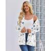Zeagoo Women’s Lightweight Cardigan Open Front Long Sleeve Casual Loose Thin Cardigans with Pockets 2026(A-flower Blue)