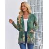Zeagoo Women’s Lightweight Cardigan Open Front Long Sleeve Casual Loose Thin Cardigans with Pockets 2026(A-flower Green)