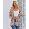 Zeagoo Women’s Lightweight Cardigan Open Front Long Sleeve Casual Loose Thin Cardigans with Pockets 2026(A-flower Khaki)