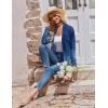 Zeagoo Women’s Lightweight Cardigan Open Front Long Sleeve Casual Loose Thin Cardigans with Pockets 2026(A-flower Navy)