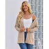 Zeagoo Women’s Lightweight Cardigan Open Front Long Sleeve Casual Loose Thin Cardigans with Pockets 2026(A-khaki)