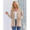Zeagoo Women’s Lightweight Cardigan Open Front Long Sleeve Casual Loose Thin Cardigans with Pockets 2026(A-khaki)