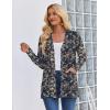 Zeagoo Women’s Lightweight Cardigan Open Front Long Sleeve Casual Loose Thin Cardigans with Pockets 2026(A-navy Floral 869)