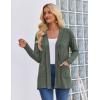 Zeagoo Women’s Lightweight Cardigan Open Front Long Sleeve Casual Loose Thin Cardigans with Pockets 2026(Army Green)