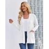 Zeagoo Women’s Lightweight Cardigan Open Front Long Sleeve Casual Loose Thin Cardigans with Pockets 2026(A-white)