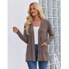 Zeagoo Women’s Lightweight Cardigan Open Front Long Sleeve Casual Loose Thin Cardigans with Pockets 2026(Brown)