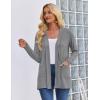 Zeagoo Women’s Lightweight Cardigan Open Front Long Sleeve Casual Loose Thin Cardigans with Pockets 2026(Light Grey)