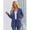 Zeagoo Women’s Lightweight Cardigan Open Front Long Sleeve Casual Loose Thin Cardigans with Pockets 2026(Navy Blue)