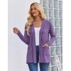 Zeagoo Women’s Lightweight Cardigan Open Front Long Sleeve Casual Loose Thin Cardigans with Pockets 2026(Purple)