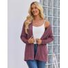Zeagoo Women’s Lightweight Cardigan Open Front Long Sleeve Casual Loose Thin Cardigans with Pockets 2026(Wine Red)