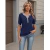 Zeagoo Women’s Short Sleeve Sweater 2026 Spring Summer Tops Lightweight Casual V Neck Sweaters Dressy Work Blouses Clothes(Navy Blue)