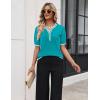 Zeagoo Women’s Short Sleeve Sweater 2026 Spring Summer Tops Lightweight Casual V Neck Sweaters Dressy Work Blouses Clothes(Peacock Blue)