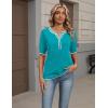 Zeagoo Women’s Short Sleeve Sweater 2026 Spring Summer Tops Lightweight Casual V Neck Sweaters Dressy Work Blouses Clothes(Peacock Blue)