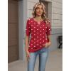 Zeagoo Women’s Short Sleeve Sweater 2026 Spring Summer Tops Lightweight Casual V Neck Sweaters Dressy Work Blouses Clothes(Z- Red Heart)