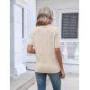 Zeagoo Womens Short Sleeve Sweater 2026 Summer V Neck Lightweight Sweater Tops Dressy Ribbed Knit Outfits with Buttons(Beige)