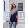 Zeagoo Womens Short Sleeve Sweater 2026 Summer V Neck Lightweight Sweater Tops Dressy Ribbed Knit Outfits with Buttons(Gray-navy)
