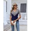 Zeagoo Womens Short Sleeve Sweater 2026 Summer V Neck Lightweight Sweater Tops Dressy Ribbed Knit Outfits with Buttons(Gray-navy)