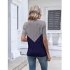 Zeagoo Womens Short Sleeve Sweater 2026 Summer V Neck Lightweight Sweater Tops Dressy Ribbed Knit Outfits with Buttons(Gray-navy)