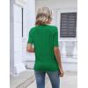 Zeagoo Womens Short Sleeve Sweater 2026 Summer V Neck Lightweight Sweater Tops Dressy Ribbed Knit Outfits with Buttons(Green)