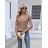 Zeagoo Womens Short Sleeve Sweater 2026 Summer V Neck Lightweight Sweater Tops Dressy Ribbed Knit Outfits with Buttons(Khaki)
