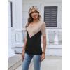 Zeagoo Womens Short Sleeve Sweater 2026 Summer V Neck Lightweight Sweater Tops Dressy Ribbed Knit Outfits with Buttons(Khaki-black)