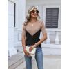 Zeagoo Womens Short Sleeve Sweater 2026 Summer V Neck Lightweight Sweater Tops Dressy Ribbed Knit Outfits with Buttons(Khaki-black)