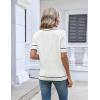 Zeagoo Womens Short Sleeve Sweater 2026 Summer V Neck Lightweight Sweater Tops Dressy Ribbed Knit Outfits with Buttons(White-black)