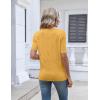 Zeagoo Womens Short Sleeve Sweater 2026 Summer V Neck Lightweight Sweater Tops Dressy Ribbed Knit Outfits with Buttons(Yellow)