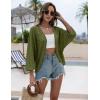 Zeagoo Womens Summer Crochet Cardigan Sweaters Lightweight Open Front 3/4 Sleeve Batwing Kimono Boho Knit Cover Ups 2026(Army Green)