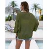 Zeagoo Womens Summer Crochet Cardigan Sweaters Lightweight Open Front 3/4 Sleeve Batwing Kimono Boho Knit Cover Ups 2026(Army Green)
