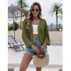 Zeagoo Womens Summer Crochet Cardigan Sweaters Lightweight Open Front 3/4 Sleeve Batwing Kimono Boho Knit Cover Ups 2026(Army Green)