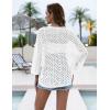 Zeagoo Womens Summer Crochet Cardigan Sweaters Lightweight Open Front 3/4 Sleeve Batwing Kimono Boho Knit Cover Ups 2026(A_white)