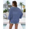 Zeagoo Womens Summer Crochet Cardigan Sweaters Lightweight Open Front 3/4 Sleeve Batwing Kimono Boho Knit Cover Ups 2026(Blue)