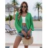 Zeagoo Womens Summer Crochet Cardigan Sweaters Lightweight Open Front 3/4 Sleeve Batwing Kimono Boho Knit Cover Ups 2026(Green)