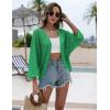 Zeagoo Womens Summer Crochet Cardigan Sweaters Lightweight Open Front 3/4 Sleeve Batwing Kimono Boho Knit Cover Ups 2026(Green)