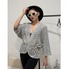 Zeagoo Womens Summer Crochet Cardigan Sweaters Lightweight Open Front 3/4 Sleeve Batwing Kimono Boho Knit Cover Ups 2026(Grey)