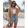 Zeagoo Womens Summer Crochet Cardigan Sweaters Lightweight Open Front 3/4 Sleeve Batwing Kimono Boho Knit Cover Ups 2026(Khaki)