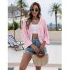 Zeagoo Womens Summer Crochet Cardigan Sweaters Lightweight Open Front 3/4 Sleeve Batwing Kimono Boho Knit Cover Ups 2026(Pink)