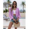 Zeagoo Womens Summer Crochet Cardigan Sweaters Lightweight Open Front 3/4 Sleeve Batwing Kimono Boho Knit Cover Ups 2026(Purple)