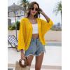 Zeagoo Womens Summer Crochet Cardigan Sweaters Lightweight Open Front 3/4 Sleeve Batwing Kimono Boho Knit Cover Ups 2026(Yellow)