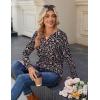 Zeagoo Long Sleeve Shirts for Women Casual V Neck Fall Tops Dressy Summer Work Blouses Clothes(Floral Black2)