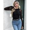 Zeagoo Long Sleeve Shirts for Women Floral Mesh Sheer Top Mock Neck Double Lined Fitted Going Out Blouses(Ws13)