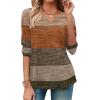 Zeagoo Long Sleeve Shirts for Women Spring V Neck Tops Casual Dressy Blouse Boho Tunic Business Work Clothes School Outfit(Caramel)