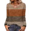 Zeagoo Long Sleeve Shirts for Women Spring V Neck Tops Casual Dressy Blouse Boho Tunic Business Work Clothes School Outfit(Caramel)